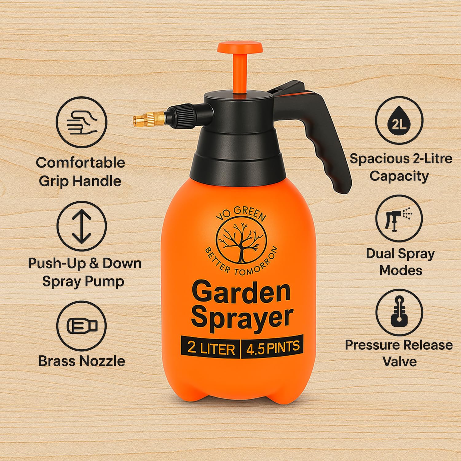 Smart 2 Liter Heavy-Duty Garden Pressure Sprayer Pump