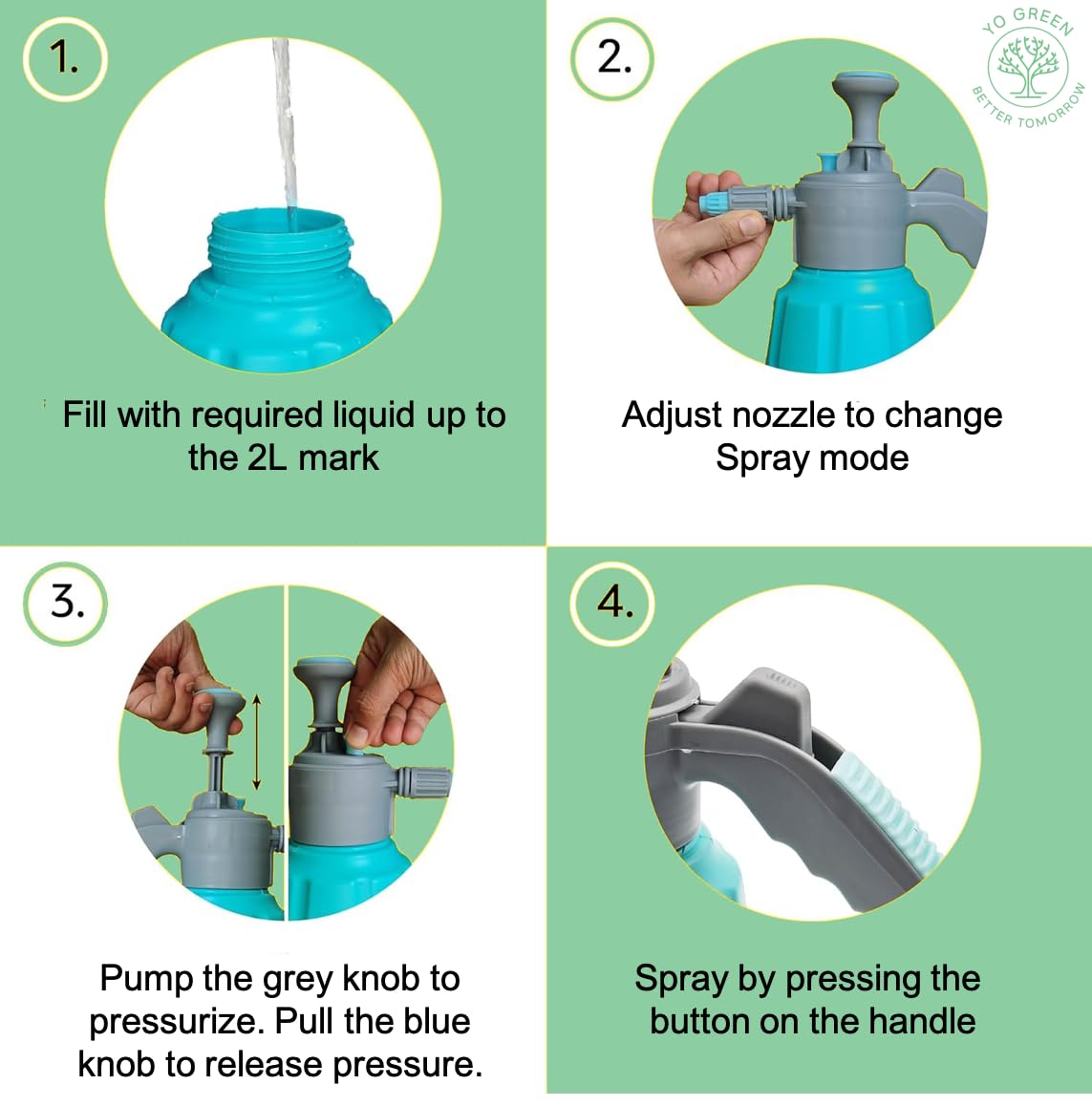 Smart 2 Liter Heavy-Duty Garden Pressure Sprayer Pump
