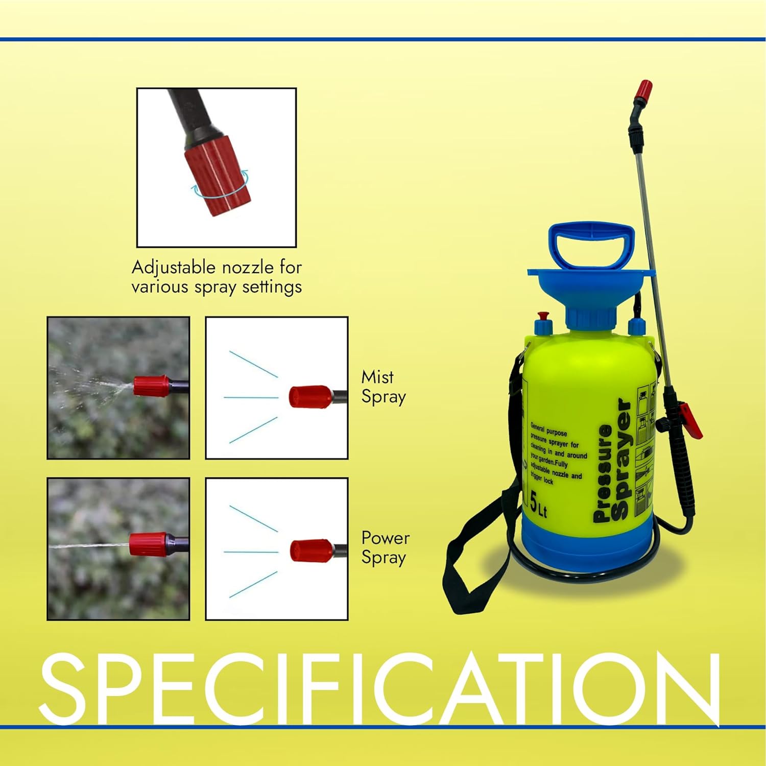 Super 5 Litre Sprayer Manual Water Spray Bottle for Gardening