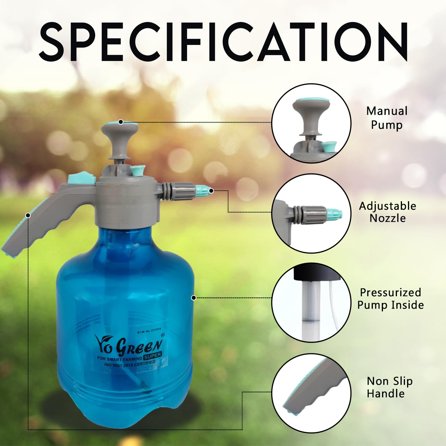 Smart 2 Liter Heavy-Duty Garden Pressure Sprayer Pump